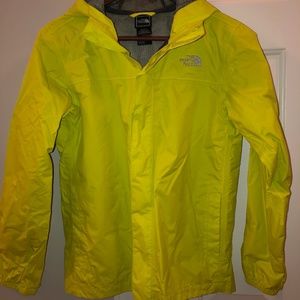 Boys The North Face Rain Jacket - Neon Yellow Sz L